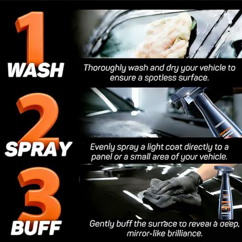 Ceramic Coating for Cars, Waterproof Auto Paint Coating - Graphene Infused, Scratch Resistant & High Gloss Auto Paint Sealant, Easy 1-Step Spray Application