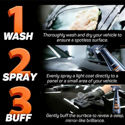 Ceramic Coating for Cars, Waterproof Auto Paint Coating - Graphene Infused, Scratch Resistant & High Gloss Auto Paint Sealant, Easy 1-Step Spray Application