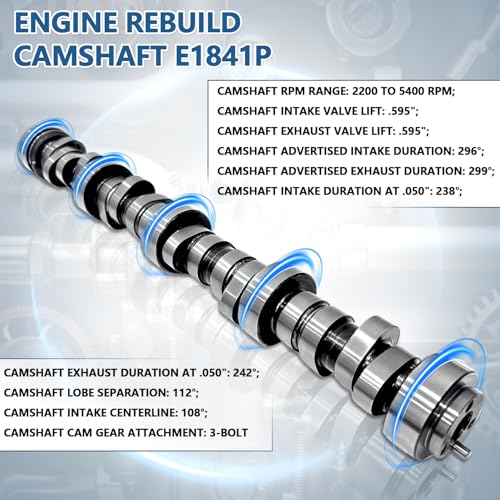 E1841p 5.3L Stage 3 Camshaft Kit with Head Gaskets, Lifters,Bolts Compatible with 1997-2006 GMC Chevrolet Suburban Silverado 4.8/5.3/5.7/6.0 LS1 LS2 LS6 LQ4 LQ9 Gen 3/4 Engine - color: With MLS Head Gasket Set & Bolts