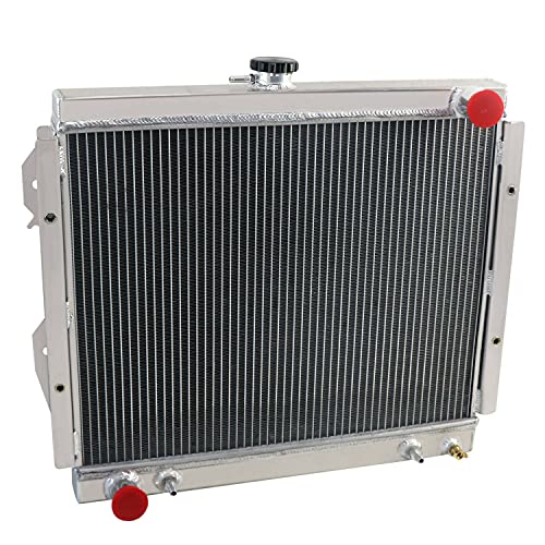 Aluminum Radiator for 1984-1995 Toyota 4Runner Pickup Base Sr5 2.4l L4, 3 Row Core Radiator Shroud 14" Fan Relay