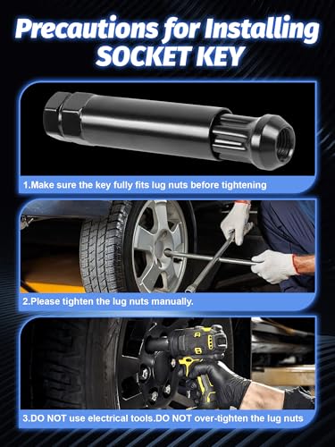 2pcs 7 Point Spline Lug Nuts Tuner Socket Key Tool - size: 7 Point