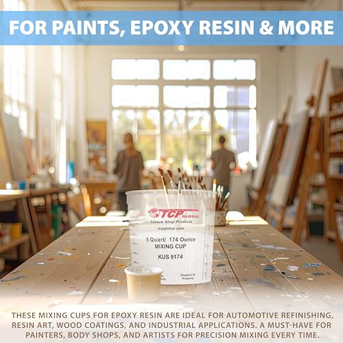 Custom Shop Paint Mixing Cups, 5-Quart, 12 Pack, Plastic Measuring Cups - size: 12 Count (Pack of 1)