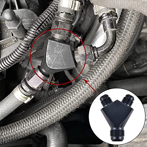 EVIL ENERGY 8AN to 6AN 6AN Y Block Flare Fitting Adapter Union Splitter Black - size: 8AN to 2 × 6AN