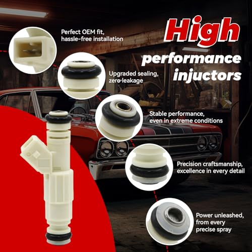 6-Pack Fuel Injectors Set | Compatible with Buick Riviera Regal Chevrolet Impala Monte Carlo Pontiac Bonneville Grand Prix 3.8L V6| Replaces FJ250 24508208 800-1249N - size: 6 X FJ250