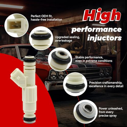 6-Pack Fuel Injectors Set | Compatible with Buick Riviera Regal Chevrolet Impala Monte Carlo Pontiac Bonneville Grand Prix 3.8L V6| Replaces FJ250 24508208 800-1249N - size: 6 X FJ250