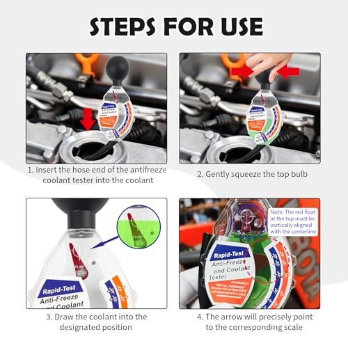 2026 New Antifreeze Tester Automotive,Professional Accurate Coolant Tester with ℉/℃ Display,Portable Engine Antifreeze Testers for Coolant for Winter Freeze & Summer Boil Point