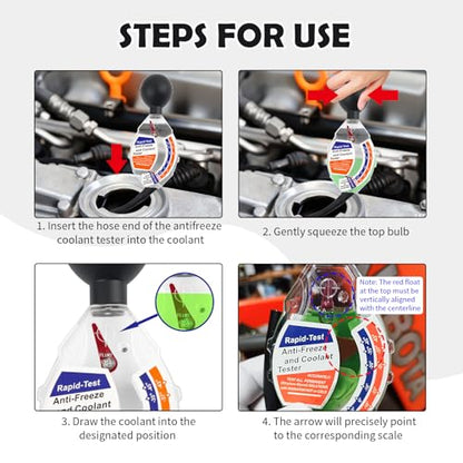 2026 New Antifreeze Tester Automotive,Professional Accurate Coolant Tester with ℉/℃ Display,Portable Engine Antifreeze Testers for Coolant for Winter Freeze & Summer Boil Point