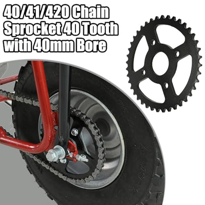 YOXUFA 40 Tooth Sprocket 420 Chain with Rear Drive Chain 90 Links Replacement for Coleman Mini Bike CT200U BT200X CT200U-EX Baja Warrior TrailMaster MB200 Axis M200 Predator 212 196cc 200cc 6.5hp Part