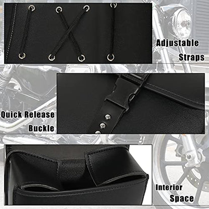 Motoforti Pair Motorcycle Saddlebag Side Tool Bags Cycling Luggage Bag Waterproof Quick Release Buckles - color: Black
