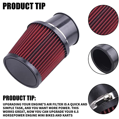 High Performance Upgraded Air Filter adapter Intake Spark Plug Kit for Predator 212cc 6.5 Hp Engine Mini Bike Go Kart Racing （Red） - color: red, size: Without carburetor