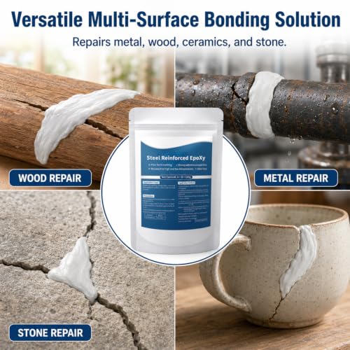 Epoxy Putty Fast Repair Clay, 2-Part Repair Filler Putty,Steel Reinforced Epoxy Putty for Metal Wood Ceramic Stone Tile and Plastic, Filling Cracks Holes and Surface Repairs