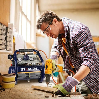 Stealth Air Compressor 2 Gallon, 3/4 HP Oil-Free Compressor, Less than 60dB Ultra Quiet Electric Air Compressor,Max 125 PSI Pressure for Tire Inflation,Nailing,Home DIY Project(SAQ-1234) - style: SAQ-1234