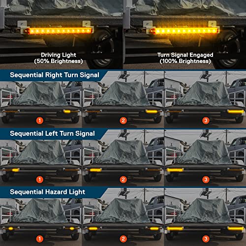 TRUE MODS 2pc 16" Amber LED Trailer Light Bar ID Rear Tail for Truck Semi - size: 2pc Amber