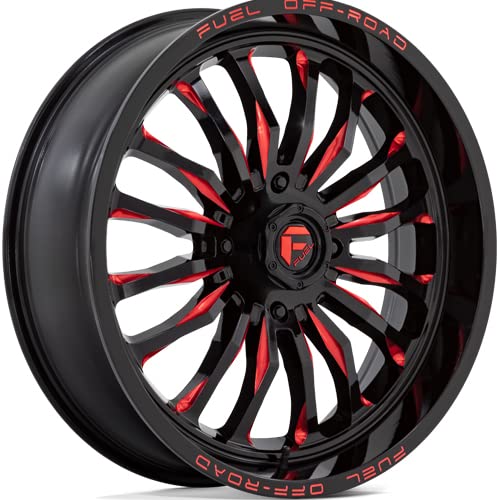 Fuel UTV D822 Arc 20x7 4x156 +13mm Black/Red Wheel Rim 20" Inch