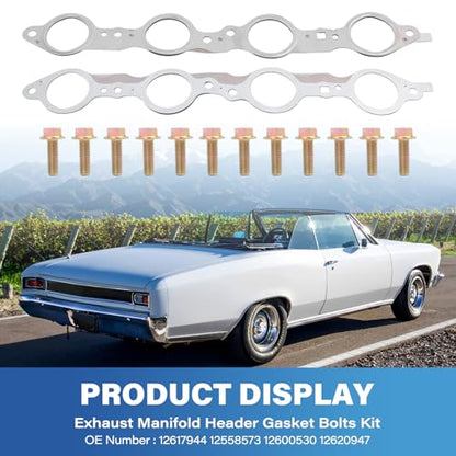 12617944 Exhaust Manifold Header Gasket with Bolts