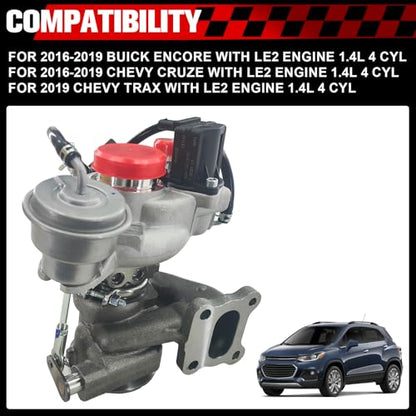 Turbocharger Turbo Kit – Direct Fit for 2016-2019 Chevy Cruze/Trax & Buick Encore 1.4L Replaces OEM 12685682, 12668293, 12668297, 667-206