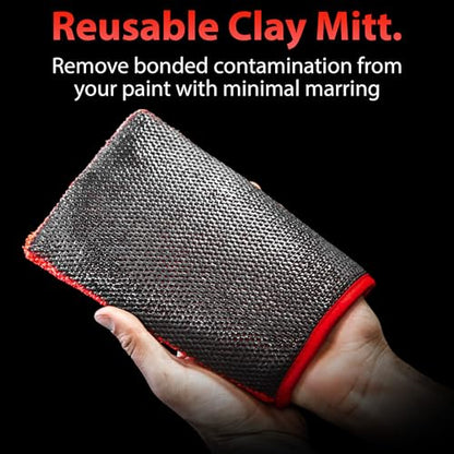 Adam's Polishes Clay Mitt - Medium Grade Clay Bar Infused Mitt | Car Detailing Glove Quickly Removes Debris from Your Paint, Glass, Wheels, & More - size: Red - 2pk