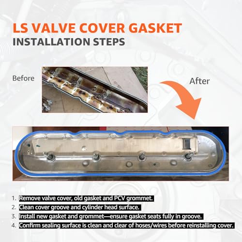 Valve Cover Gasket Set Fits LS 4.8 5.3 5.7 6.0 6.2L 1999-2020 V8 Engines