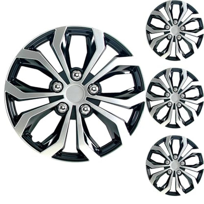 Akcsport Premium Hubcaps Wheel Covers for Toyota Nissan Kia Volkswagon 15 inch to 17 inch (Royal Black, 16 inch) - size: 16 inch, style: Royal Black