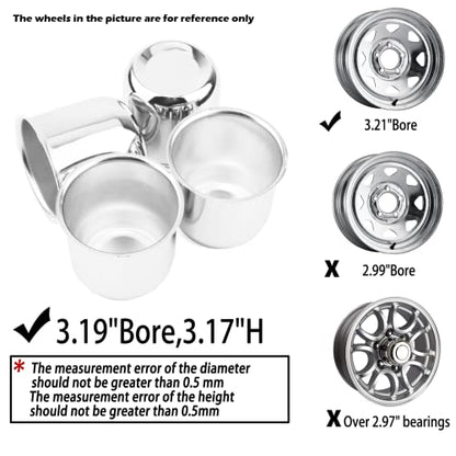 4Pcs 3.19" OD 3.17" H Push Through Trailer Wheel Center Cap for Rim - color: Chrome, size: 3.19" Hub 3.17" H