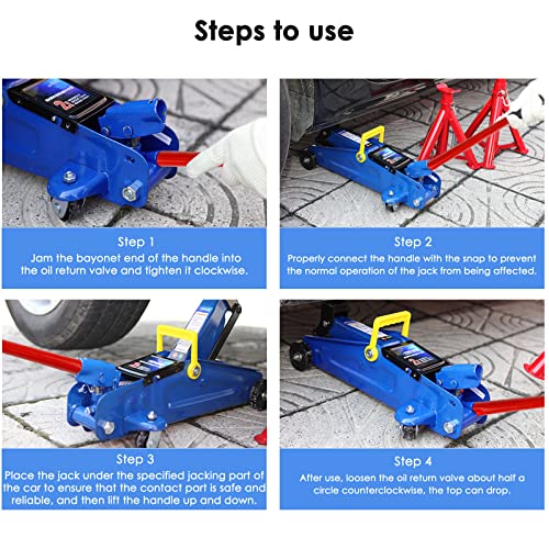XMJY 2 Ton Jack Handle Replacement—Horizontal Hydraulic Pole Jack Stands Automotive Car Jack Accessories(Red) - color: Red