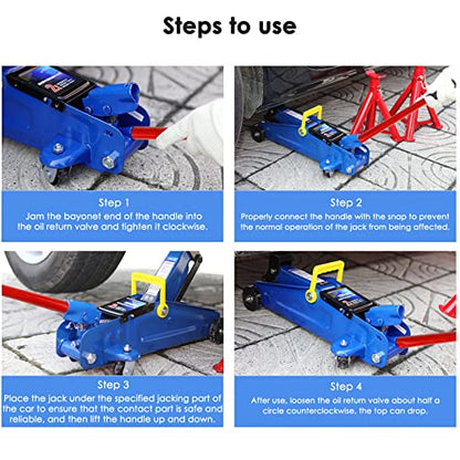 XMJY 2 Ton Jack Handle Replacement—Horizontal Hydraulic Pole Jack Stands Automotive Car Jack Accessories(Red) - color: Red