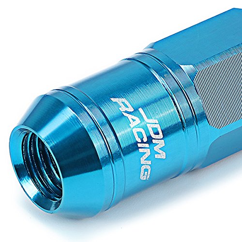 Auto Dynasty M12 x 1.5 Open End Design 16-Piece Aluminum Alloy Wheel Lug Nuts + 4 x Lock Nut + 1 x Lock Nut Key (Light Blue) - color: Light Blue