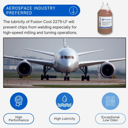 Machining Fluid with Low Foam by Fusion Chemical | Fusion Cool 2275 LF | General Purpose Coolant with Exceptional Low Odor, High-Lubricity | Semi-Synthetic | Microemulsion (1 Gallon) - size: 1 Gallon