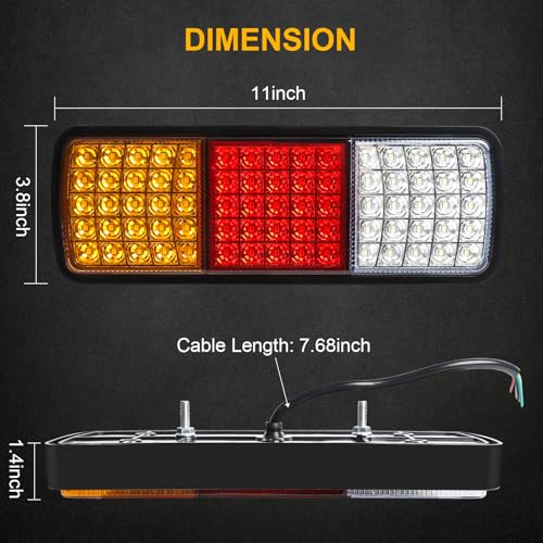 2Pcs 75 LED Truck Tail Lights Bar Kit Super Bright IP68 Waterproof - color: Tail Lights-C