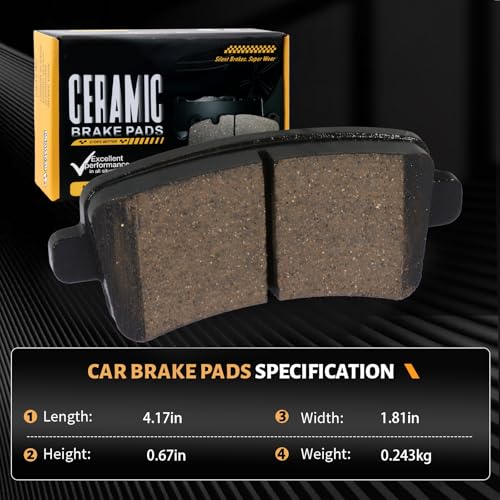 D1430 Rear Ceramic Brake Pads Kit Fit For Buick LaCrosse 2010-2016, For Regal 2011-2017, For Cadillac XTS 2013-2019, For Chevrolet Impala 2014-2020, For Malibu 2013-2015 - size: HZ1430