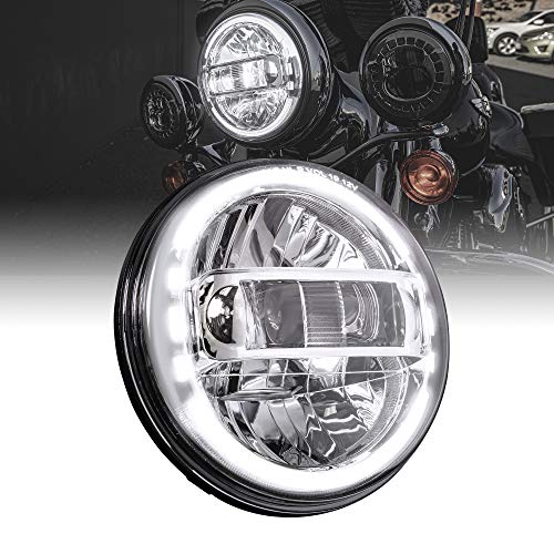 TRUE MODS 7 Inch Halo LED Headlight for Harley Davidson Daymaker Motorcycle - color: Chrome, size: Headlight Only