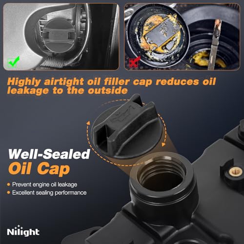 Nilight Engine Valve Cover with Gasket, Replace# 13264JA00A 13270JA00A - size: for Nissan Altima 2007-2013, Sentra 2007-2012