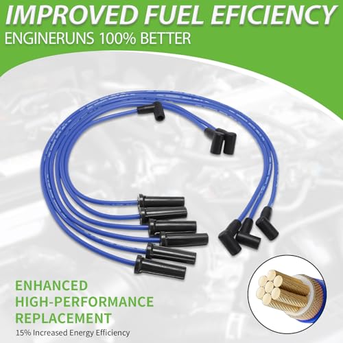 Set of 6 PCS Ignition Spark Plug Wires 671-6064 51032 RC-GMX086 & 6 Iridium Spark Plugs Set Compatible with Pontiac Bonneville Buick LeSabre Lucerne Park Avenue Oldsmobile 88 LSS 3.8L V6 1999-2005 - size: 51032