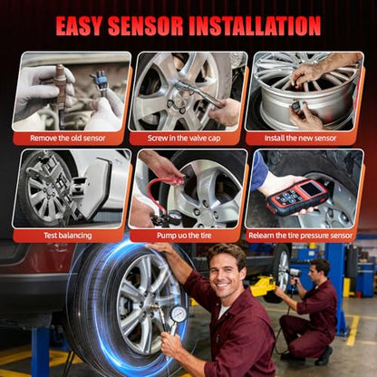 Pre-Programmed TPMS Sensor 433MHz for Chevrolet Silverado/GMC Sierra 1500 2500 3500 (2019-2025), Tahoe/Yukon/Escalade (2021-2025), Suburban (2020-2025), Replace OE 13598773, 13540603-4 Pack