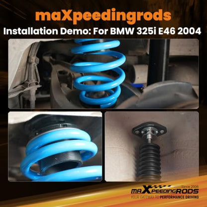 maXpeedingrods T6 Upgraded Coilover for BMW E46 1998-2007 - color: Blue