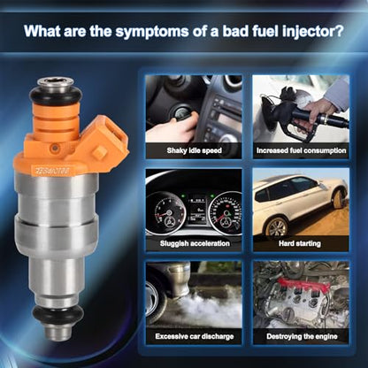Fuel Injector Pack of 6 1 Holes Compatible with Jeep Cherokee 4.0L 91-93