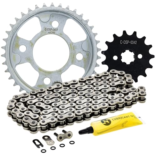 NICHE Drive Sprocket Chain Combo for Honda Grom 125 Front 15 Rear 38 Tooth 420 O-Ring 108 Links - size: O-Ring Chain