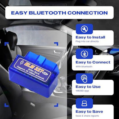 Dasaita OBD2 Car Automotive Diagnostic Scanner Save & Share Reports Torque app Plug into Car Directly Car Diagnostic Scanner Tool Accessory