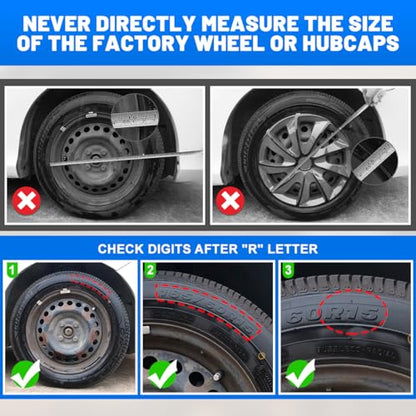 Winjet 14'' Set of 4 Universal Hubcaps Wheel Cover Replacement R14 Hub Caps,PP Material Universal Wheel Rim Cover,Auto Tire Replacement Exterior Cap (14 Inch,Set of 4,Matte Black) - color: Matte Black(5181-BP-14), size: 14 inch