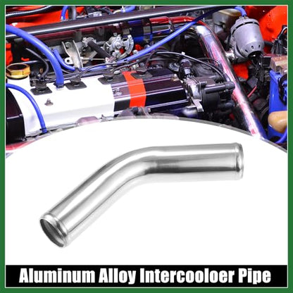 Motoforti 45mm 1.75" OD 4" 100mm Leg Length Universal Car Aluminum Alloy Tube Intercooler Pipe 45 Degree Bend Elbow Air Intake Joiners Tubing - Pack of 2 Long-lasting