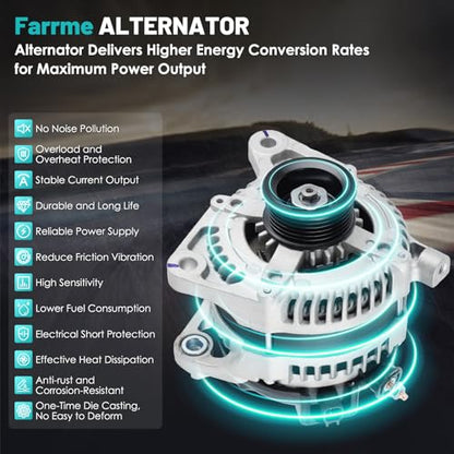 11295 Car Alternator Fit for Chrysler Town & Country 2008-2010 - size: 11295N for Grand Caravan 3.3L 3.8L 08-10