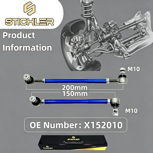 5.90-7.87'' 150-200 mm M12 Front Adjustable Aluminum Sway Bar End Links - size: 150-200 M10 Front