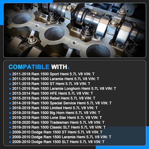 AUCERAMIC 5.7L MDS Camshaft Lifter Kit w/Head Gasket Set Fit for Ram 1500