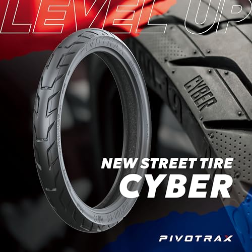PIVOTRAX CYBER 60/100-14 Front Street Tire – Fits Hyper Bee, ETM RTR, Ebox, RFN & Tuttio, 14/12 Wheel Setup Pit Bike Tire Position: Front - size: 60/100-14 (2.50-14)