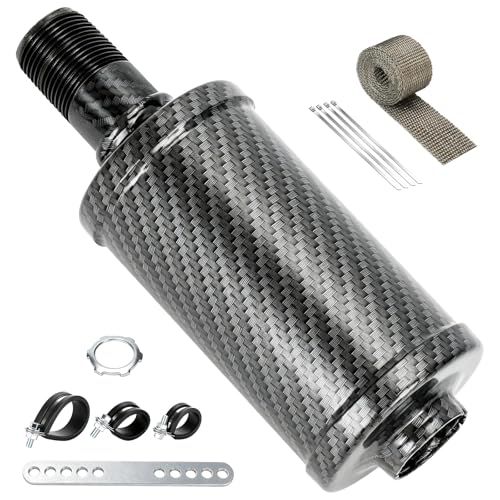 FVRITO Mini Bike Exhaust Silencer Muffler for Predator 212cc 196cc Coleman - color: Imitation Carbon Fiber