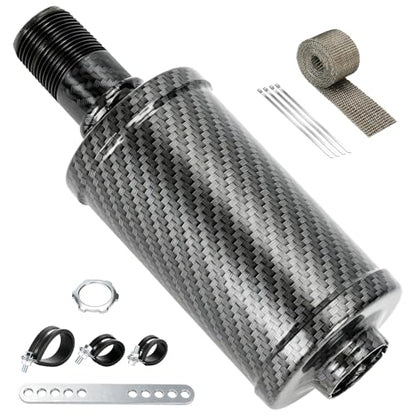 FVRITO Mini Bike Exhaust Silencer Muffler for Predator 212cc 196cc Coleman - color: Imitation Carbon Fiber
