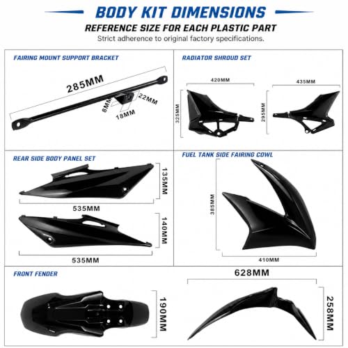 Plastics Fairing Kit for Hawk 250 (All Years) - color: black