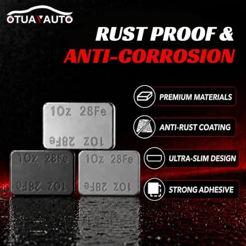 OTUAYAUTO 1oz 72pcs Chrome Adhesive Stick-On Wheel Weights 72oz/Box - size: 72 PCS
