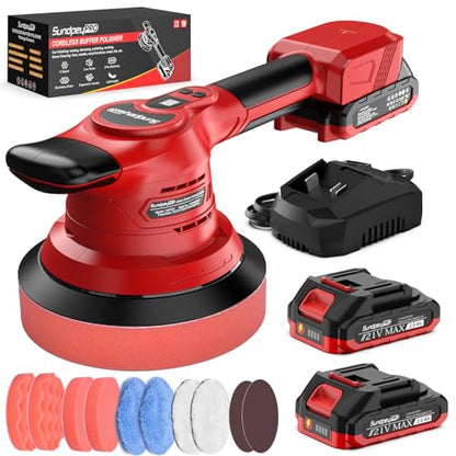6-Inch Brushless Cordless Car Buffer Polisher Kit for Detailing