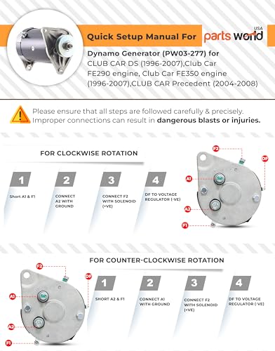 23A 12V Starter Generator for Club Car DS FE290 FE350 1996-up Golf Cart |Club CAR Precedent 2004-2015 | 1-Yr Warranty || 1018337-01 101833701CC 15404 G096503 GHI0001 308-102 SG806 34175101 420-46001